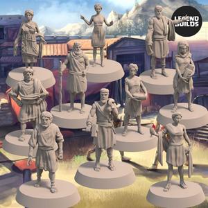 Civilians of The City of Eros Bundle (10 unique miniatures) - 3D Printable Miniatures