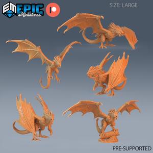 Cockatrice Classic Set / Huge Chicken Lizard Hybrid / Magical Bird Bat Beast