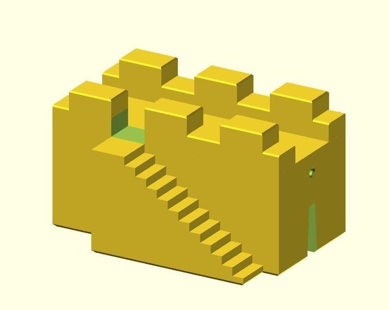 Castle Wall with Stairs for Modular Castle Playset