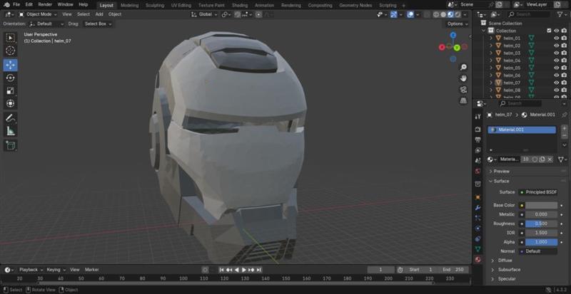 War Machine helmet articulated