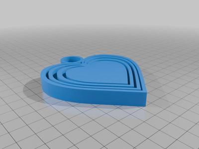 Triple heart keychain