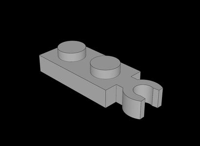 Lego Compatible (78256.dat) Plate  1 x  2 with Clip Vertical on End