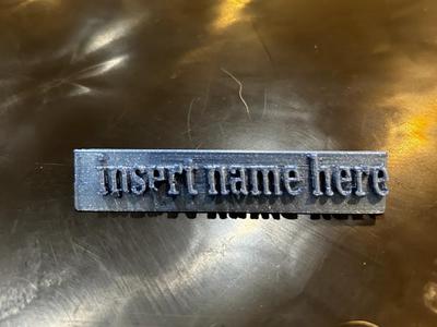 Customizable name plate