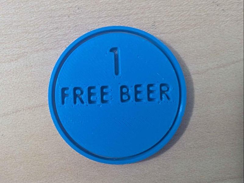 1 Free Beer token/chip