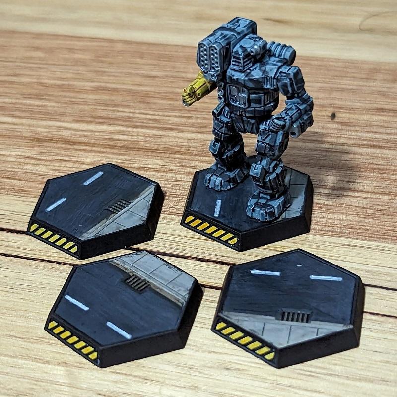 28 City Street 3D Hex Bases for BattleTech