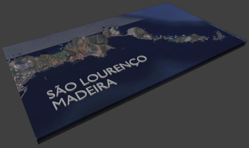 Sao Lourenco Peninsula, Madeira topographic model