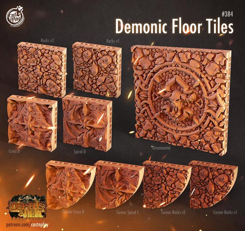 Demonic Floor Tiles (Pre-Supported)