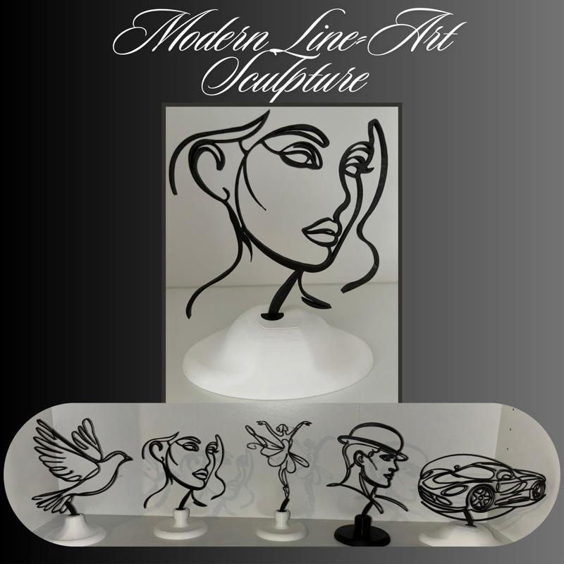 Modern Line Art Sculpture