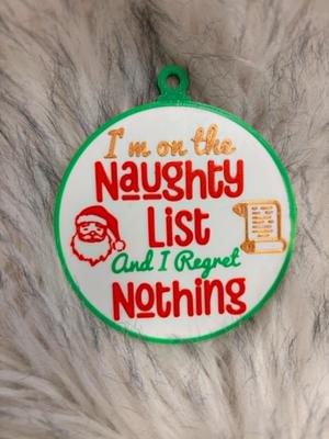 Naughty List Christmas Ornament