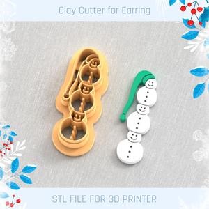 Snowman Christmas Polymer Clay Cutter