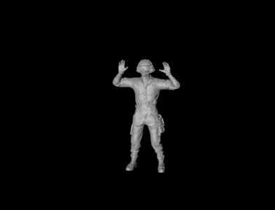 Ground support staff - issuing parking instructions - 3D digital character model