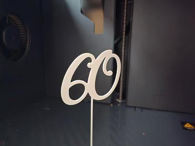 60 Cake Topper