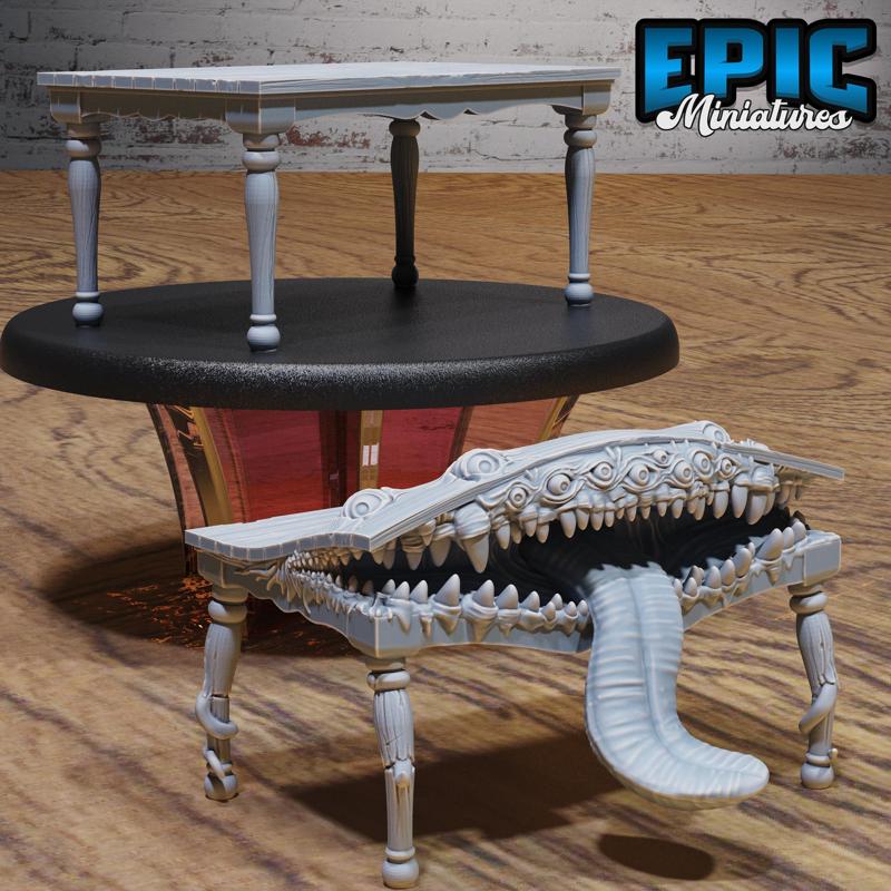 Mimic Table ‧ DnD Miniature ‧ Tabletop Miniatures ‧ Gaming Monster ‧ 3D Model ‧ RPG ‧ DnDminis ‧ STL FILE