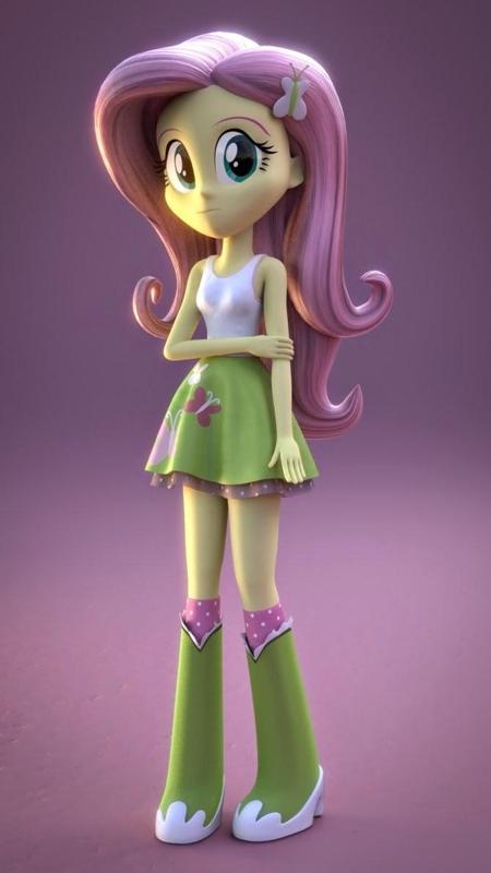 🌸 Fluttershy Equestria Girls - 3D STL Model for Printing of My Little Pony 🦄