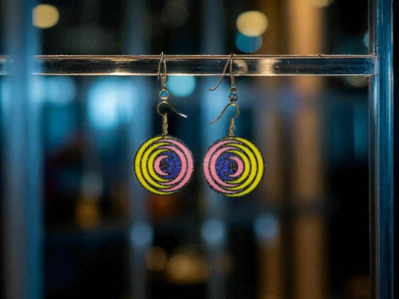 Color circle earrings