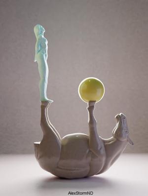 Horse, ball and girl