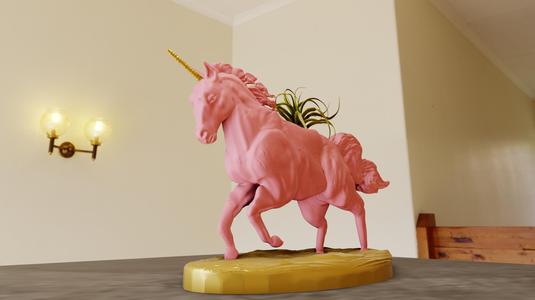 unicorn planter pot flower vase stl