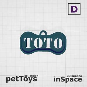 Pet - Dog - Tag - Toto - Bone - Customized -