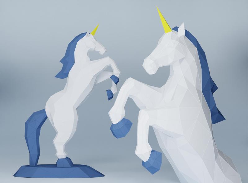 UNICORN HORSE LOW POLY ЕДИНОРОГ ЛОШАДЬ ЛОУ ПОЛИ