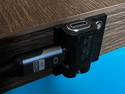 Angled USB-C desk mount bracket