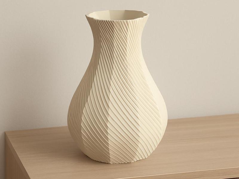 Modern decorative spiraled octagonal vase