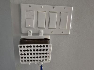 Wallet and Key holder for lightswitch wall plate