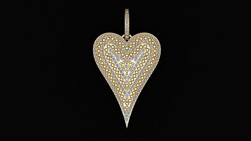 indian heart pendent 3d printable  model