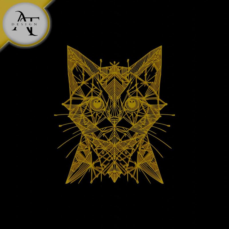 Cat - Geometric - 2D Wall Art Decor