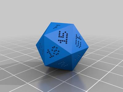 D20 dots die (presupported for resin)