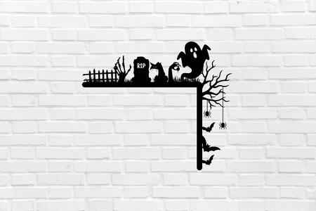 Halloween ghost cemetery wall decoration