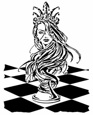 Chess Queen stencil