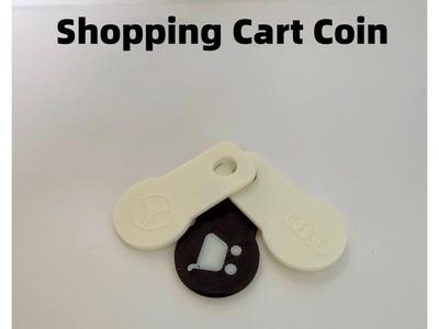 Shopping Cart Coin Keychain with Logos