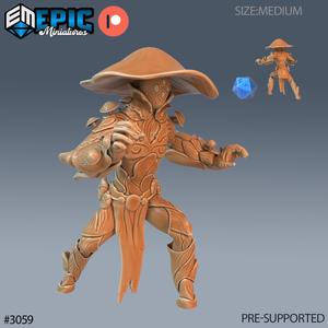 Mushroom Folk Attacking ‧ DnD Miniature ‧ Tabletop Miniatures ‧ Gaming Monster ‧ 3D Model ‧ RPG ‧ DnDminis ‧ STL FILE