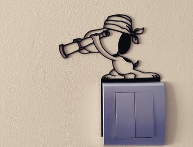 Snoopy Light Switch / Outlet Decoration – 3D Printable Model 17