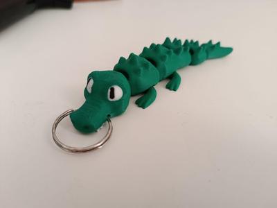 Crocodile Flexi Keychain (STL/3MF COLORED VERSION)