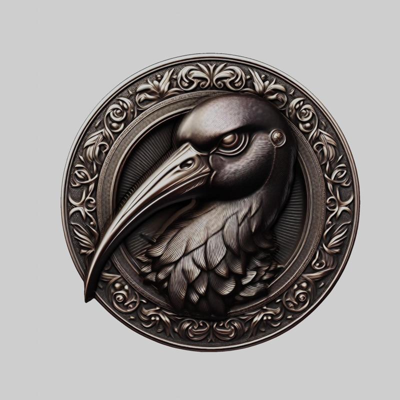 Ibis Animal Head Ibis Animal Medallion for CNC Router Laser & 3D Printer