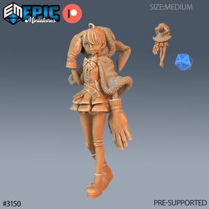 Rabbit Hoodie Girl Walking ‧ DnD Miniature ‧ Tabletop Miniatures ‧ Gaming Monster ‧ 3D Model ‧ RPG ‧ DnDminis ‧ STL FILE