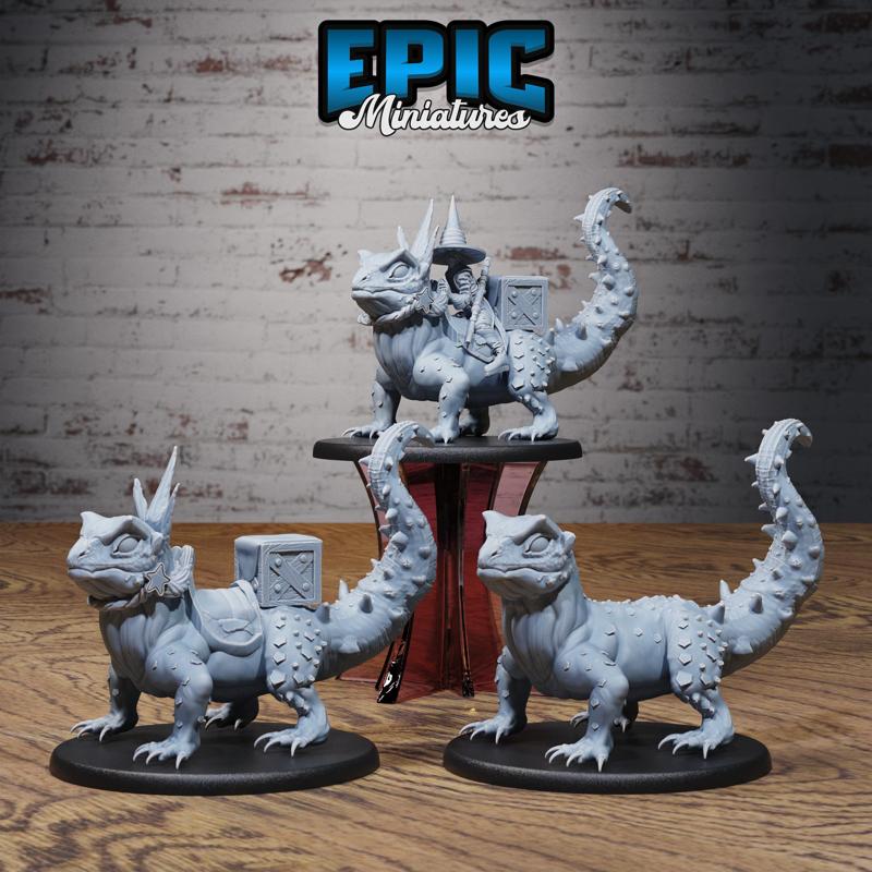 Hunters Guild Lizard Tamer Riding Set ‧ DnD Miniature ‧ Tabletop Miniatures ‧ Gaming Monster ‧ 3D Model ‧ RPG ‧ DnDminis ‧ STL FILE