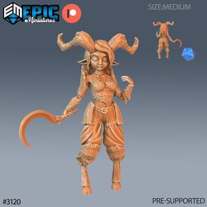 Satyr Girl Scythe ‧ DnD Miniature ‧ Tabletop Miniatures ‧ Gaming Monster ‧ 3D Model ‧ RPG ‧ DnDminis ‧ STL FILE