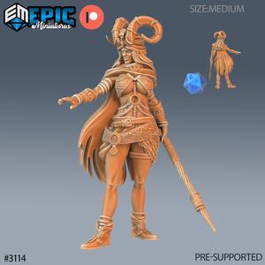 Druid Female Player Character ‧ DnD Miniature ‧ Tabletop Miniatures ‧ Gaming Monster ‧ 3D Model ‧ RPG ‧ DnDminis ‧ STL FILE