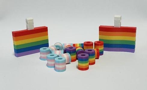 Rainbow Flag Pendant and LGBTIQA+ Beads