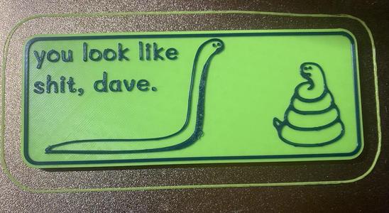 You look like shit Dave - Fridge magnet