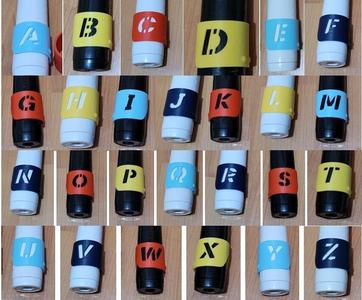 COMPLETE ALPHABET! Oral-B toothbrush color rings,  (27 STLs, includes solid-ring)