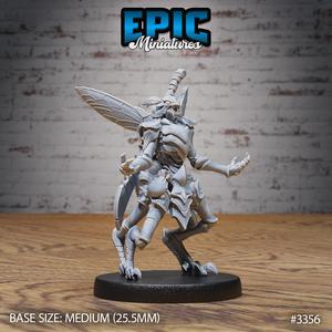 Insect Warrior Roaring ‧ DnD Miniature ‧ Tabletop Miniatures ‧ Gaming Monster ‧ 3D Model ‧ RPG ‧ DnDminis ‧ STL FILE