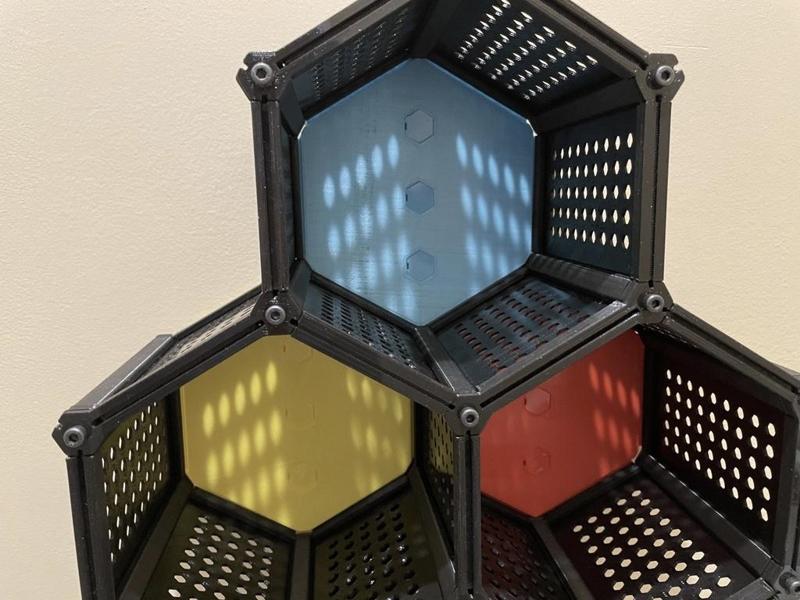 Carbon Inspired Strong Wall Mountable Modular Hex Box