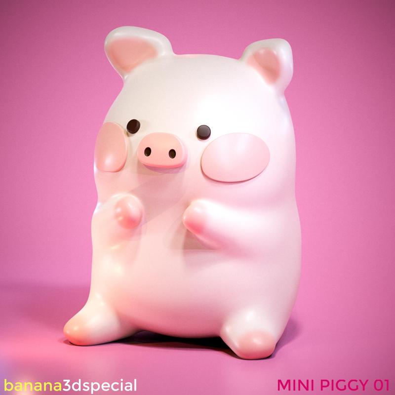 Cute Chibi Mini Piggy Pet - For 3D Printing