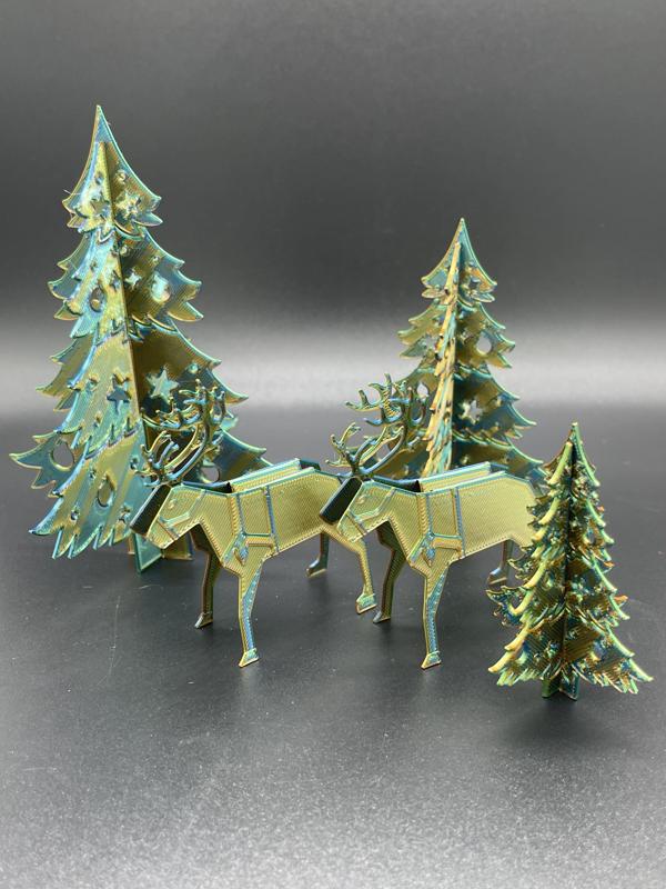 Printagami Reindeer - Origami Inspired print flat and fold