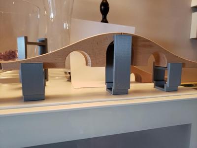 Wooden train track support