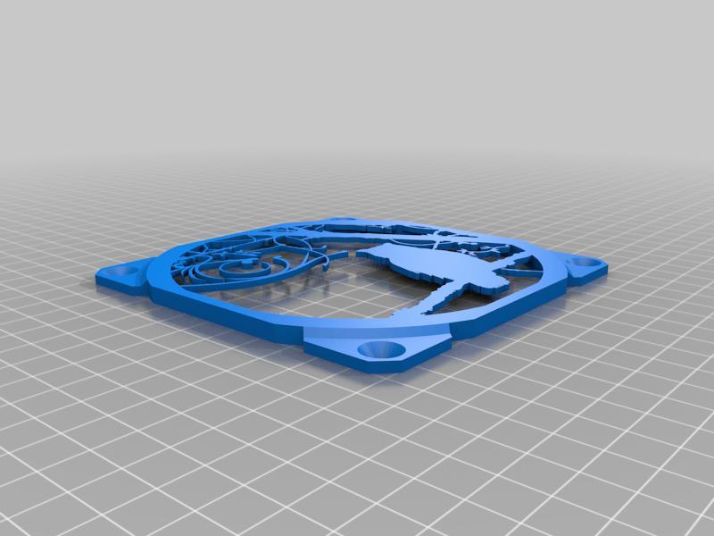 120mm fan grill / owl silhouette
