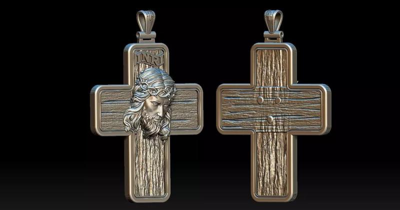 Jesus Head on the Cross Pendant 2